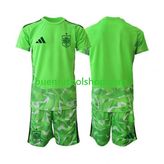 Camiseta de Fútbol España Portero 6th Green color World Cup 2026 Manga Corta Niño