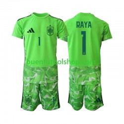 Camiseta de Fútbol España Portero David Raya 1 6th Green color World Cup 2026 Manga Corta Niño