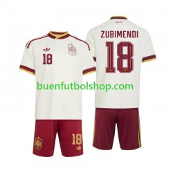 Camiseta de Fútbol España Martin Zubimendi 18 World Cup 2026 Segunda Equipación Manga Corta Niño