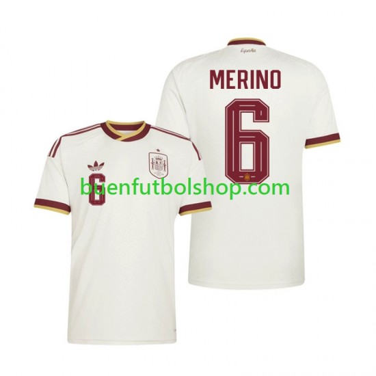 Camiseta de Fútbol España Mikel Merino 6 World Cup 2026 Segunda Equipación Manga Corta Hombre