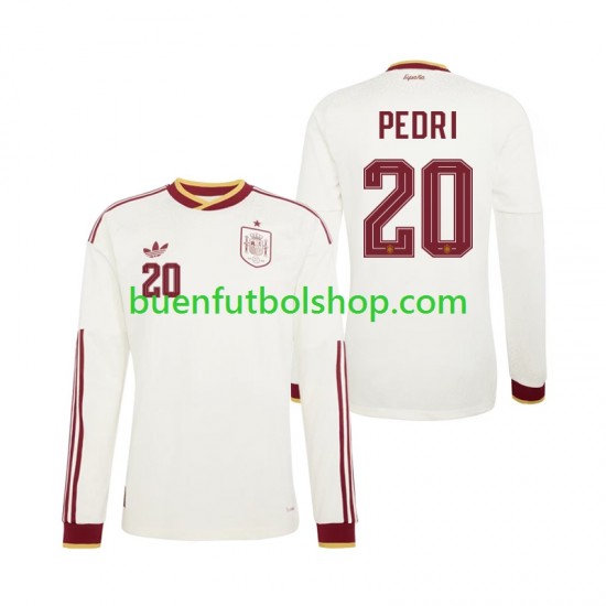 Camiseta de Fútbol España Pedri 20 World Cup 2026 Segunda Equipación Manga Larga Hombre