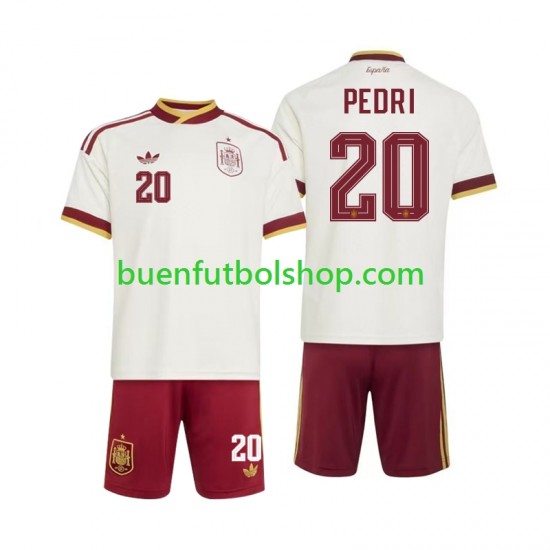 Camiseta de Fútbol España Pedri 20 World Cup 2026 Segunda Equipación Manga Corta Niño