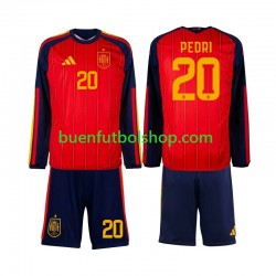 Camiseta de Fútbol España Pedri 20 World Cup 2026 Primera Equipación Manga Larga Niño