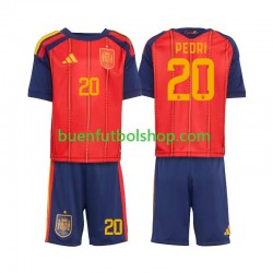Camiseta de Fútbol España Pedri 20 World Cup 2026 Primera Equipación Manga Corta Niño