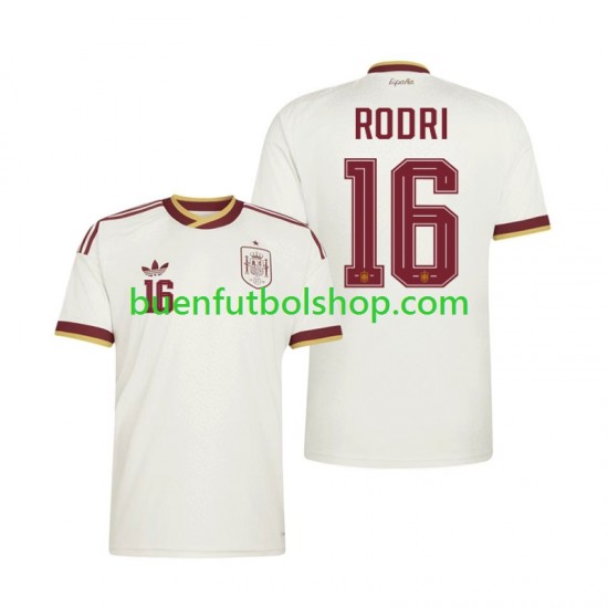 Camiseta de Fútbol España Rodri 16 World Cup 2026 Segunda Equipación Manga Corta Hombre