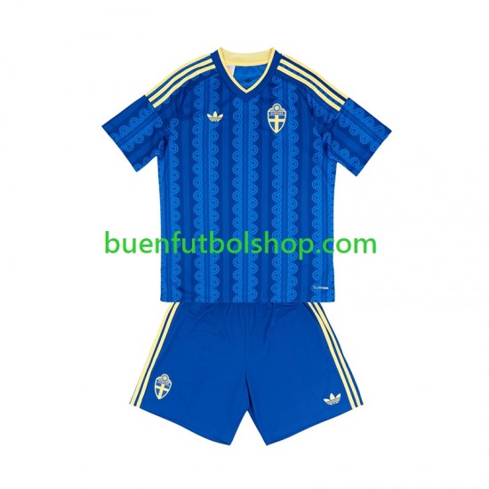 Camiseta de Fútbol Suecia World Cup 2026 Segunda Equipación Manga Corta Niño