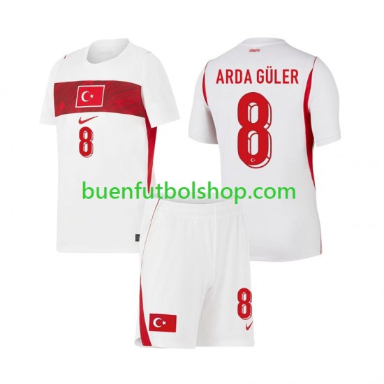 Camiseta de Fútbol Turquía Arda Guler 8 World Cup 2026 Segunda Equipación Manga Corta Niño