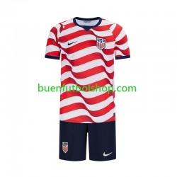 Camiseta de Fútbol Estados Unidos World Cup 2026 Primera Equipación Manga Corta Niño