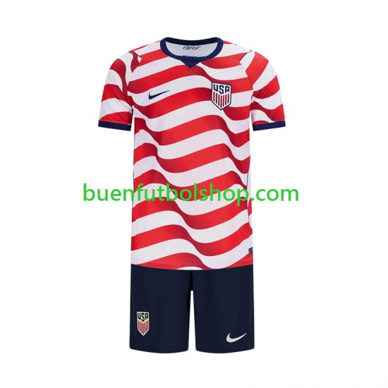 Camiseta de Fútbol Estados Unidos World Cup 2026 Primera Equipación Manga Corta Niño