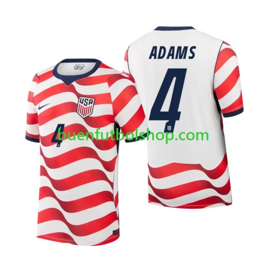 Camiseta de Fútbol Estados Unidos Tyler Adams 4 World Cup 2026 Primera Equipación Manga Corta Hombre