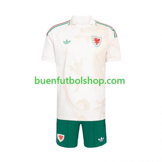 Camiseta de Fútbol Gales World Cup 2026 Segunda Equipación Manga Corta Niño