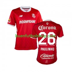 Camiseta de Fútbol Deportivo Toluca Paulinho 26 2024-2025 Primera Equipación Manga Corta Hombre Camiseta de Fútbol Deportivo Toluca Paulinho 26 2024-2025 Primera Equipación Manga Corta Hombre