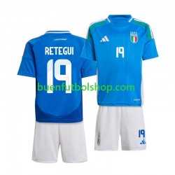 Camiseta de Fútbol Italia Mateo Retegui 19 2024 Primera Equipación Manga Corta Niño