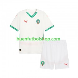 Camiseta de Fútbol Marruecos 2024 Segunda Equipación Manga Corta Niño