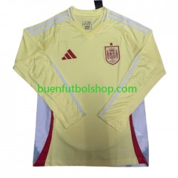 Camiseta de Fútbol España Euro 2024 Segunda Equipación Manga Larga Hombre