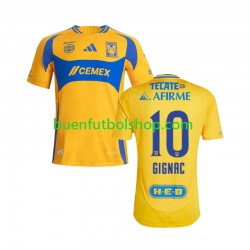 Camiseta de Fútbol Tigres UANL Gignac 10 2024-2025 Primera Equipación Manga Corta Hombre