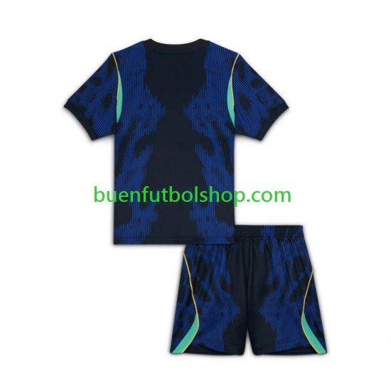 Camiseta de Fútbol Brasil World Cup 2026 Segunda Equipación Manga Corta Niño