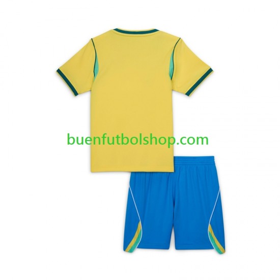 Camiseta de Fútbol Brasil World Cup 2026 Primera Equipación Manga Corta Niño