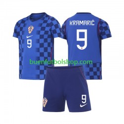 Camiseta de Fútbol Croacia Andrej Kramaric 9 World Cup 2026 Segunda Equipación Manga Corta Niño