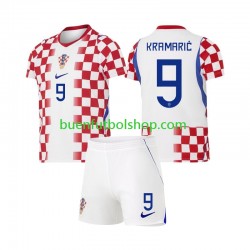 Camiseta de Fútbol Croacia Andrej Kramaric 9 World Cup 2026 Primera Equipación Manga Corta Niño