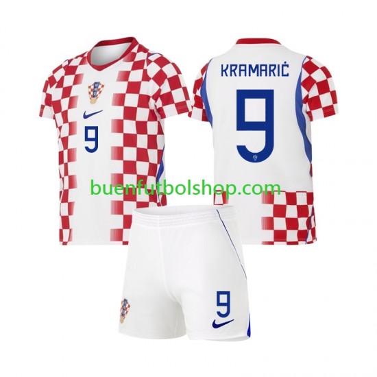 Camiseta de Fútbol Croacia Andrej Kramaric 9 World Cup 2026 Primera Equipación Manga Corta Niño