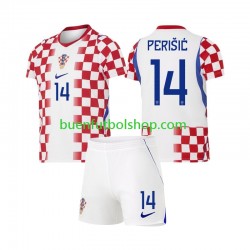 Camiseta de Fútbol Croacia Ivan Perisic 14 World Cup 2026 Primera Equipación Manga Corta Niño