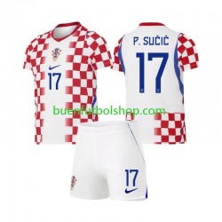 Camiseta de Fútbol Croacia Petar Sucic 17 World Cup 2026 Primera Equipación Manga Corta Niño