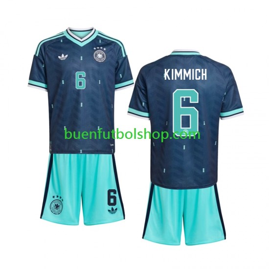 Camiseta de Fútbol Alemania Joshua Kimmich 6 World Cup 2026 Segunda Equipación Manga Corta Niño