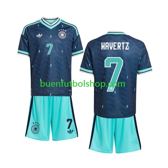 Camiseta de Fútbol Alemania Kai Havertz 7 World Cup 2026 Segunda Equipación Manga Corta Niño