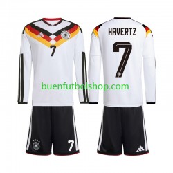 Camiseta de Fútbol Alemania Kai Havertz 7 World Cup 2026 Primera Equipación Manga Larga Niño