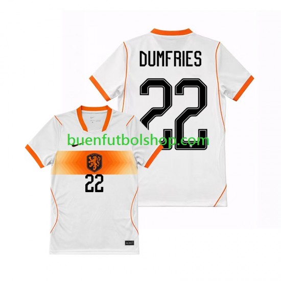 Camiseta de Fútbol Países Bajos Denzel Dumfries 22 World Cup 2026 Segunda Equipación Manga Corta Hombre