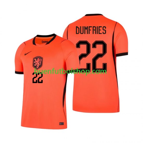 Camiseta de Fútbol Países Bajos Denzel Dumfries 22 World Cup 2026 Primera Equipación Manga Corta Hombre