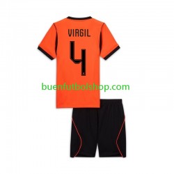 Camiseta de Fútbol Países Bajos Virgil van Dijk 4 World Cup 2026 Primera Equipación Manga Corta Niño