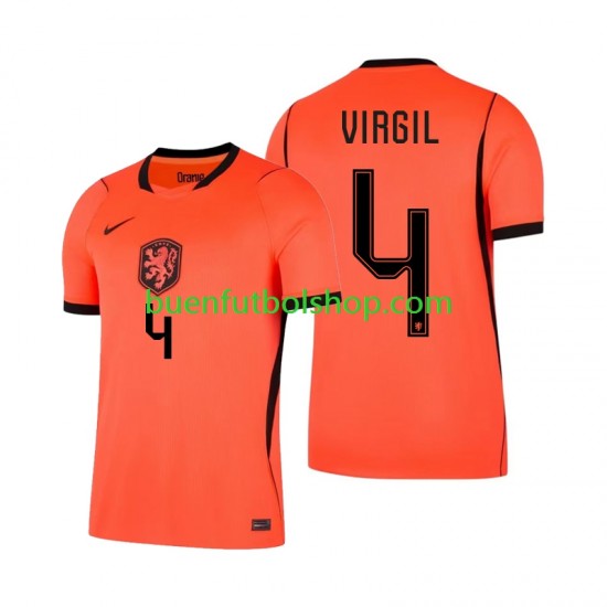 Camiseta de Fútbol Países Bajos Virgil van Dijk 4 World Cup 2026 Primera Equipación Manga Corta Hombre