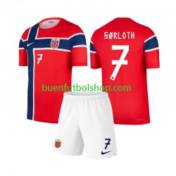 Camiseta de Fútbol Noruega Alexander Sorloth 7 World Cup 2026 Primera Equipación Manga Corta Niño