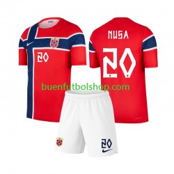 Camiseta de Fútbol Noruega Antonio Nusa 20 World Cup 2026 Primera Equipación Manga Corta Niño
