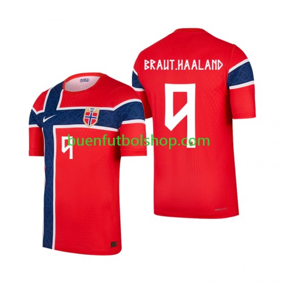 Camiseta de Fútbol Noruega Erling Haaland 9 World Cup 2026 Primera Equipación Manga Corta Hombre