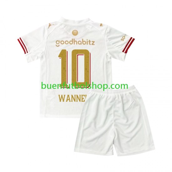 Camiseta de Fútbol PSV Eindhoven Paul Wanner 10 Efteling 2025-2026 Cuarta Equipación Manga Corta Niño