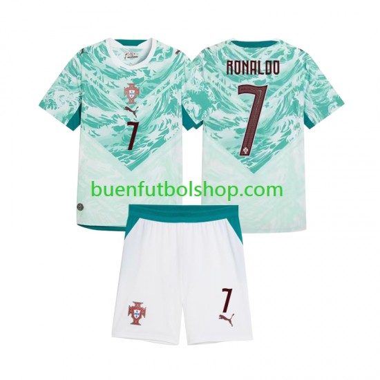 Camiseta de Fútbol Portugal Cristiano Ronaldo 7 2026 2027 Segunda Equipación Manga Corta Niño