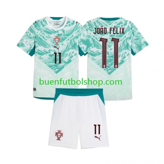 Camiseta de Fútbol Portugal Joao Felix 11 2026 2027 Segunda Equipación Manga Corta Niño