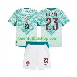 Camiseta de Fútbol Portugal Vitinha 23 2026 2027 Segunda Equipación Manga Corta Niño