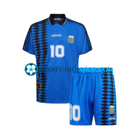 Camiseta de Fútbol Argentina MARADONA 10 Retro 1994 Segunda Equipación Manga Corta Niño