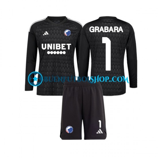 Camiseta de Fútbol FC Copenhagen Portero GRABARA 1 2023-2024 Segunda Equipación Manga Larga Niño