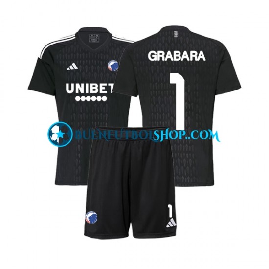 Camiseta de Fútbol FC Copenhagen Portero GRABARA 1 2023-2024 Segunda Equipación Manga Corta Niño