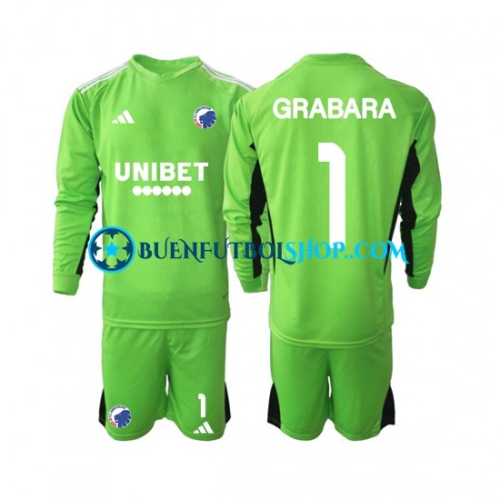 Camiseta de Fútbol FC Copenhagen Portero GRABARA 1 2023-2024 Cuarta Equipación Manga Larga Niño