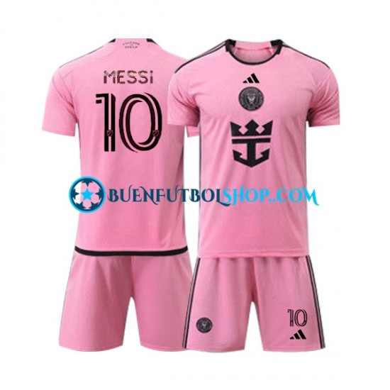 Camiseta de Fútbol Inter Miami Lionel Messi 10 2024 Primera Equipación Manga Corta Niño