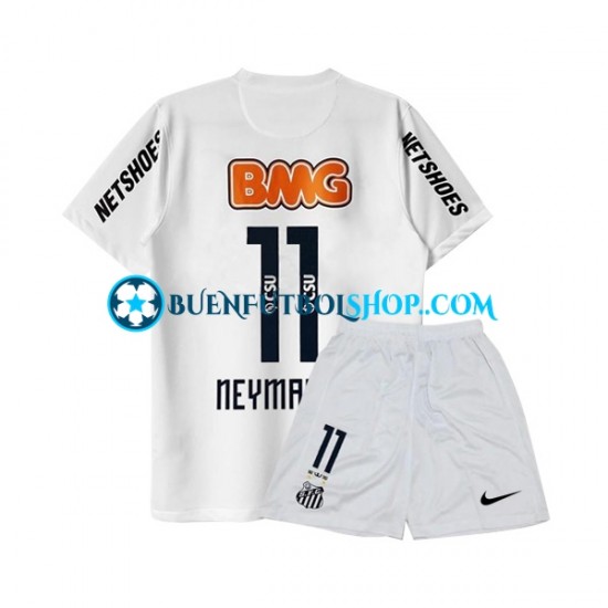 Camiseta de Fútbol Santos Neymar JR 11 Retro 2011-2012 Primera Equipación Manga Corta Niño