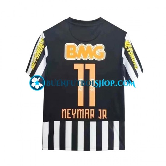 Camiseta de Fútbol Santos Neymar JR 11 Retro 2011-2012 Segunda Equipación Manga Corta Hombre