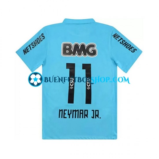 Camiseta de Fútbol Santos Neymar JR 11 Retro 2011-2012 Tercera Equipación Manga Corta Hombre