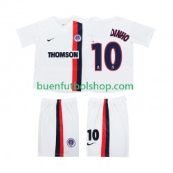 Camiseta de Fútbol AC Milan RONALDINHO 10 Retro 2002 2003 Segunda Equipación Manga Corta Niño